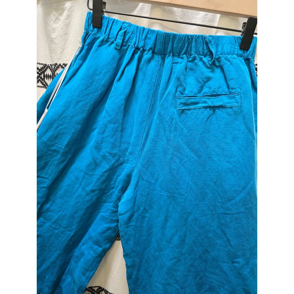 NWT Young Fabulous & Broke blue wide leg cropped high waist linen blend pants XS - Picture 7 of 11